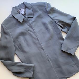 Ann Taylor Loft 100% Silk Gray Blazer Size 6